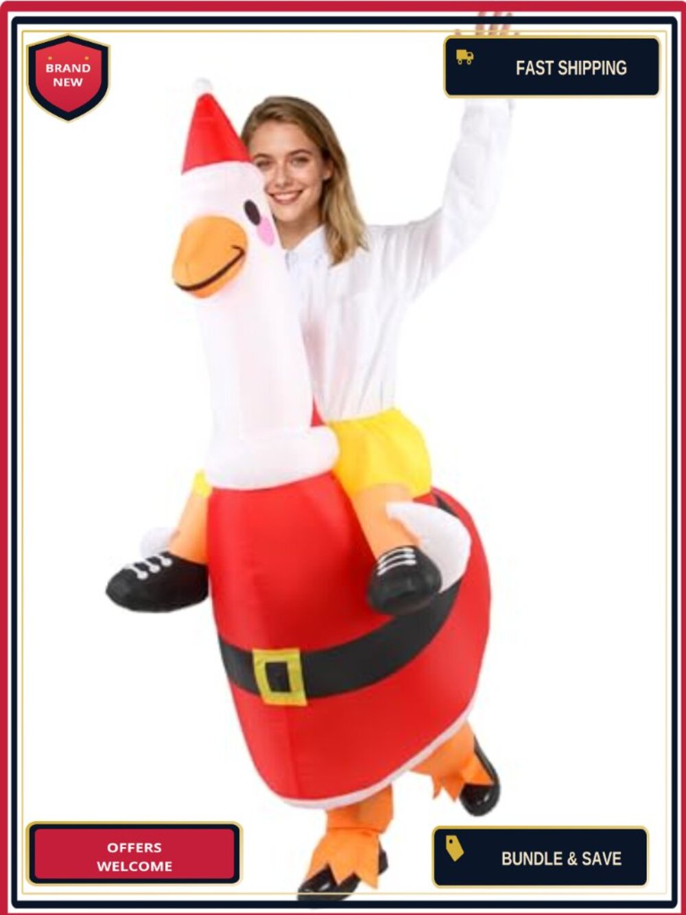 Christmas Inflatable Goose Costume Adult Blow Up Suit